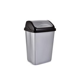 Poly Time Gri Sallanır Kapak 50 lt 68x41x33 cm Ofis Banyo Mutfak Bahçe Çöp Kutusu Kovası
