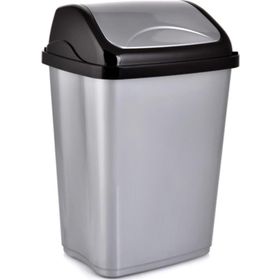 Poly Time Gri Sallanır Kapak 50 lt 68x41x33 cm Ofis Banyo Mutfak Bahçe Çöp Kutusu Kovası