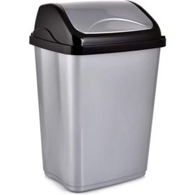 Poly Time Gri Sallanır Kapak 50 lt 68x41x33 cm Ofis Banyo Mutfak Bahçe Çöp Kutusu Kovası