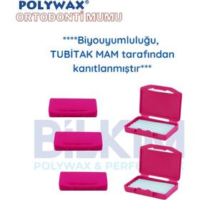 POLYWAX Ortodontik Wax 5 Adet Çilek Aromalı Ortodonti Braket Diş Teli Mumu