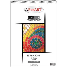 Ponart 10 125K Kraft Blok 125 gr 15 Yaprak Defter