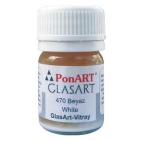 Ponart Glass Art 20 ml Beyaz Cam Boyası