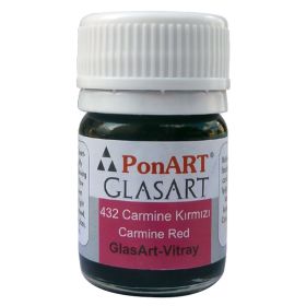 Ponart Glass Art 20 ml Carmine Kırmızı Cam Boyası