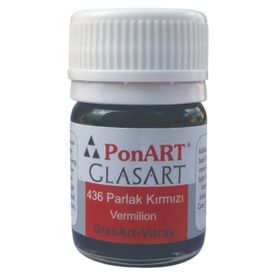 Ponart Glass Art 20 ml Parlak Kırmızı Cam Boyası