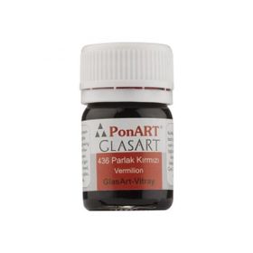 Ponart Glass Art 20 ml Parlak Kırmızı Cam Boyası