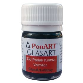 Ponart Glass Art 20 ml Parlak Kırmızı Cam Boyası