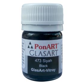 Ponart Glass Art 20 ml Siyah Cam Boyası