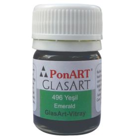Ponart Glass Art 20 ml Zümrüt Cam Boyası