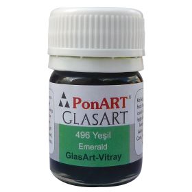 Ponart Glass Art 20 ml Zümrüt Cam Boyası