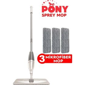 Pony 3'lü Krem Sprey Mikrofiber Mop
