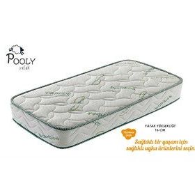 Pooly Bamboo Desenli Ortopedik Yaylı 100x200 cm Yatak