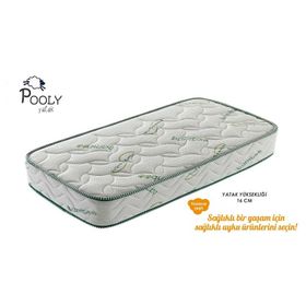 Pooly Bamboo Desenli Ortopedik Yaylı 70x200 cm Yatak