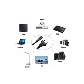 Popkonsol Radyo Tv Laptop Teyp Ps3 Ps4 Xbox Lamba Kamera Adaptör Yazıcı Uyumlu Güç Kablosu 2 Pin Kablo