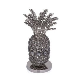 Porio 13x13x32 Gümüş Füme Kristalli Ananas