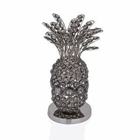 Porio 13x13x32 Gümüş Füme Kristalli Ananas