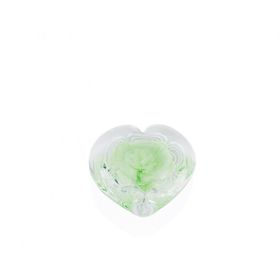 Porio 9x4 cm Yeşil Güllü Cam Kalp