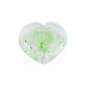 Porio 9x4 cm Yeşil Güllü Cam Kalp