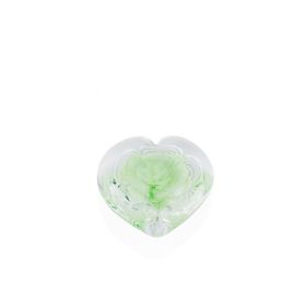 Porio 9x4 cm Yeşil Güllü Cam Kalp