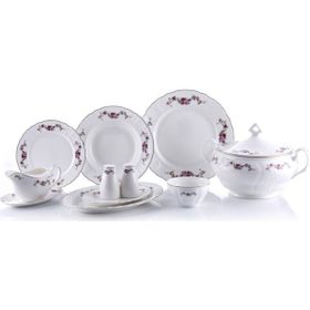 Porio Calvina 74 Parça Bonechina Ara Servisli Yemek Takımı