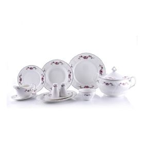 Porio Calvina 74 Parça Bonechina Ara Servisli Yemek Takımı