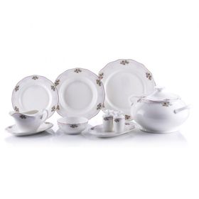 Porio Carmen 74 Parça Bonechina Ara Servisli Yemek Takımı