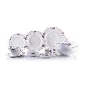 Porio Carmen 74 Parça Bonechina Ara Servisli Yemek Takımı