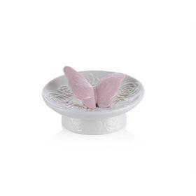 Porio M66-119 Kelebekli Beyaz Süs Tabağı