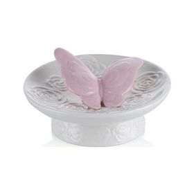 Porio M66-119 Kelebekli Beyaz Süs Tabağı