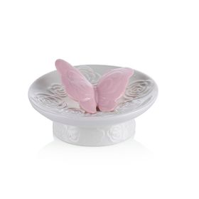 Porio M66-119 Kelebekli Beyaz Süs Tabağı