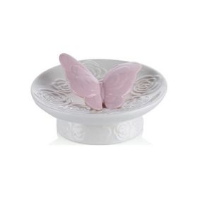 Porio M66-119 Kelebekli Beyaz Süs Tabağı