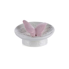 Porio M66-119 Kelebekli Beyaz Süs Tabağı
