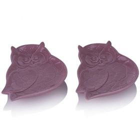 Porio Pembe Baykuş Şekilli 23 cm 2'li Çerezlik