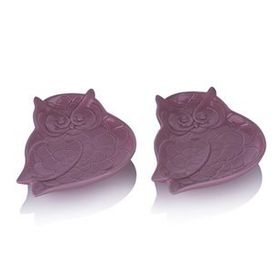 Porio Pembe Baykuş Şekilli 23 cm 2'li Çerezlik