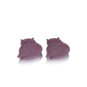 Porio Pembe Baykuş Şekilli 23 cm 2'li Çerezlik