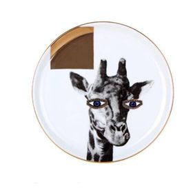 Porland 04ALM005130 20 cm Wild Life Giraffe Düz Tabak