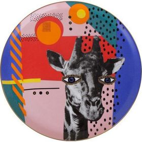 Porland 04ALM005132 28 cm Wild Life Giraffe Düz Tabak