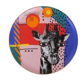 Porland 04ALM005132 28 cm Wild Life Giraffe Düz Tabak