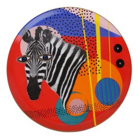 Porland 04ALM005136 28 cm Wild Life Zebra Düz Tabak