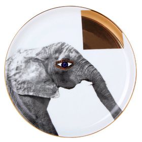 Porland 04ALM005138 20 cm Wild Life Elephant Düz Tabak