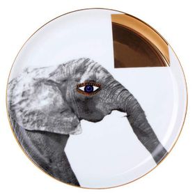 Porland 04ALM005138 20 cm Wild Life Elephant Düz Tabak