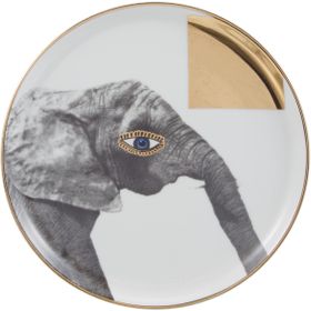 Porland 04ALM005138 20 cm Wild Life Elephant Düz Tabak