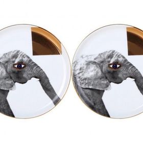 Porland 04ALM005138 20 cm Wild Life Elephant Düz Tabak