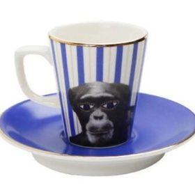 Porland 04ALM005280 Wild Life Monkey Tabaklı Kahve Fincanı