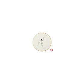 Porland 04ALM006633 Botanical Desen 4'lü 10 cm Bardak Altlığı