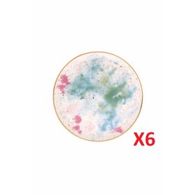 Porland 04ALM006683 Cosmos Desen 17 cm 6'lı Düz Tabak