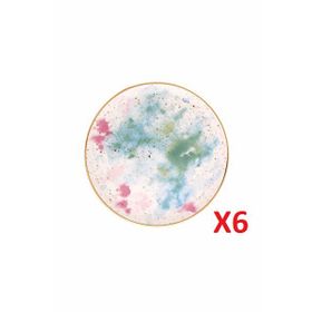 Porland 04ALM006683 Cosmos Desen 17 cm 6'lı Düz Tabak