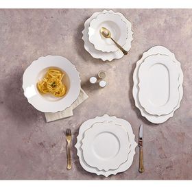 Porland 04ALM007020 Vintage Altın 58 Parça 12 Kişilik Yemek Takımı