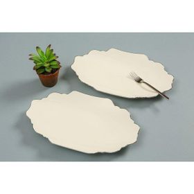 Porland 04ALM007281 32 cm Tide Platin Kayık Tabak