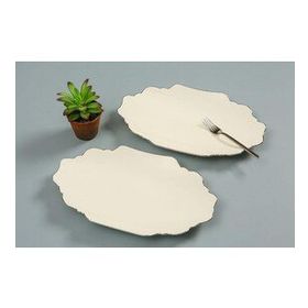 Porland 04ALM007287 24 cm Tide Platin Kayık Tabak