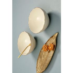 Porland 04ALM007411 22 cm 2'li Altın Yaldız Kase